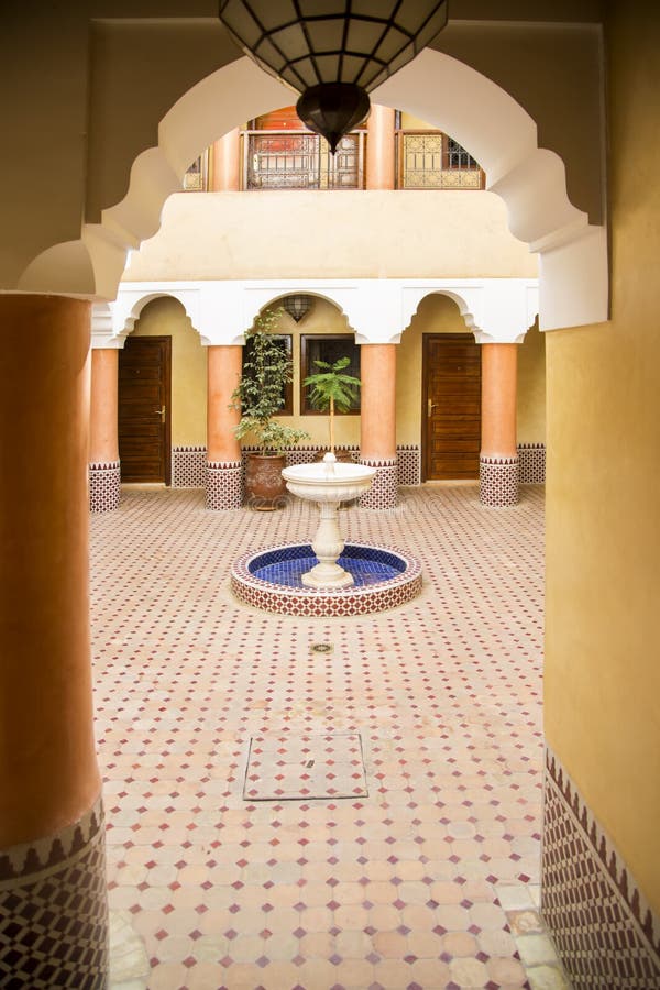 Riad a Marrakesh, Marocco fotografia stock Riad a Marrakesh, Marocco fotografia stock