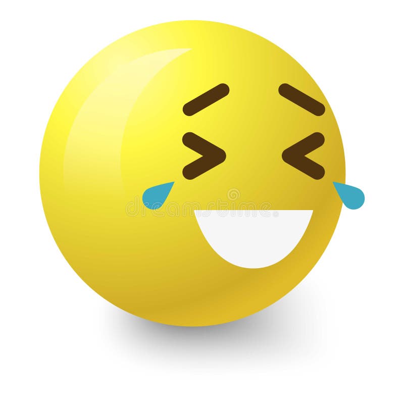 Riant aux larmes icône souriante, style de bande dessinée illustration stock Riant aux larmes icône souriante, style de bande dessinée illustration stock