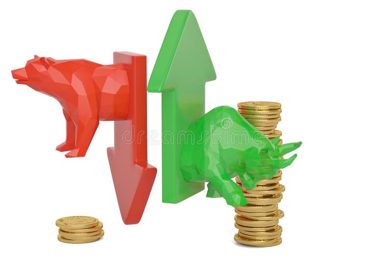 Ribassista corporativo e toro di commercio di riserva con la freccia illustratio 3D royalty illustrazione gratis Ribassista corporativo e toro di commercio di riserva con la freccia illustratio 3D royalty illustrazione gratis
