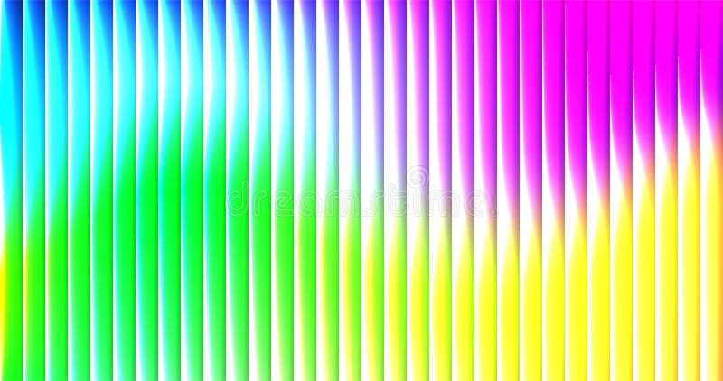 Ribbed glass effect colorful gradient striped refracted vector background. Abstract distorted acid blur bright textured backdrop royalty free illustration