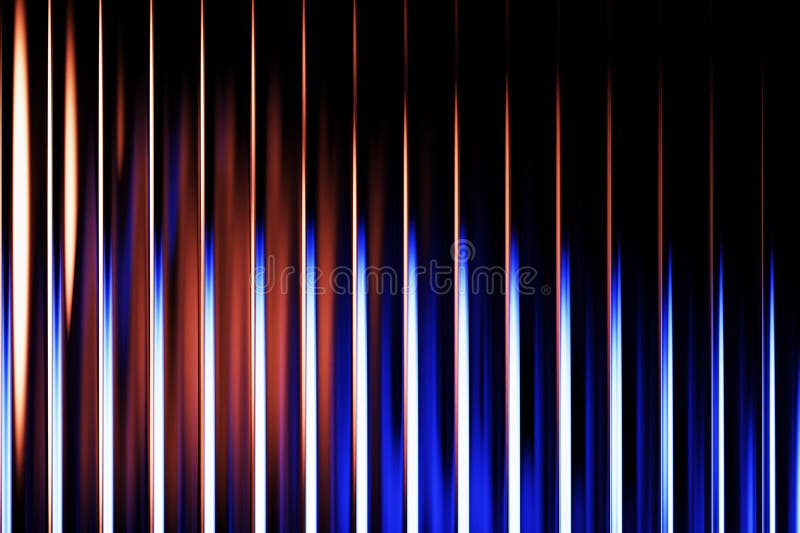 Ribbed neon glass 3d background with vertical striped texture, bright red blue gradient. Luminous transparent surface with royalty free illustration