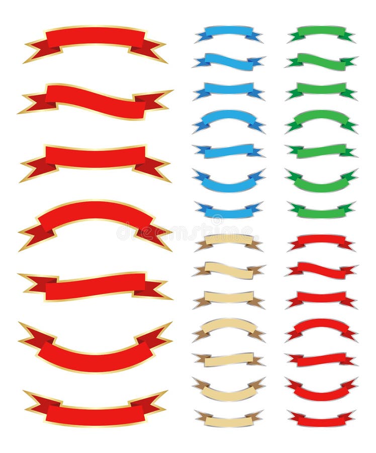 Ribbon Banners Set stock vector. Illustration of blue 14907144