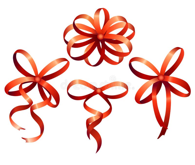 Ribbon and bows. Vector illustration