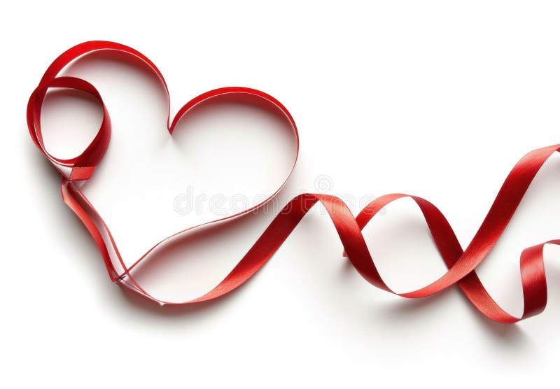 Ribbon Heart on White Background Stock Illustration - Illustration of ...