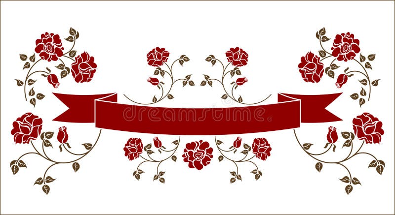 Ribbon with roses