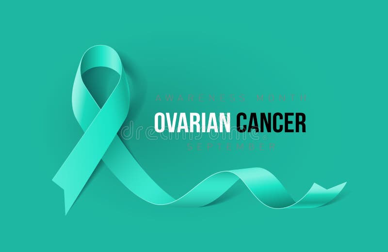 Banner With Ovarian Cancer Awareness Realistic Ribbon. Design Template ...