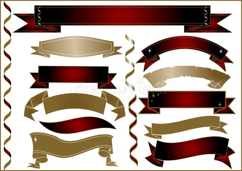 Ribbon Theme Style stock illustration. Illustration of gold 3670230