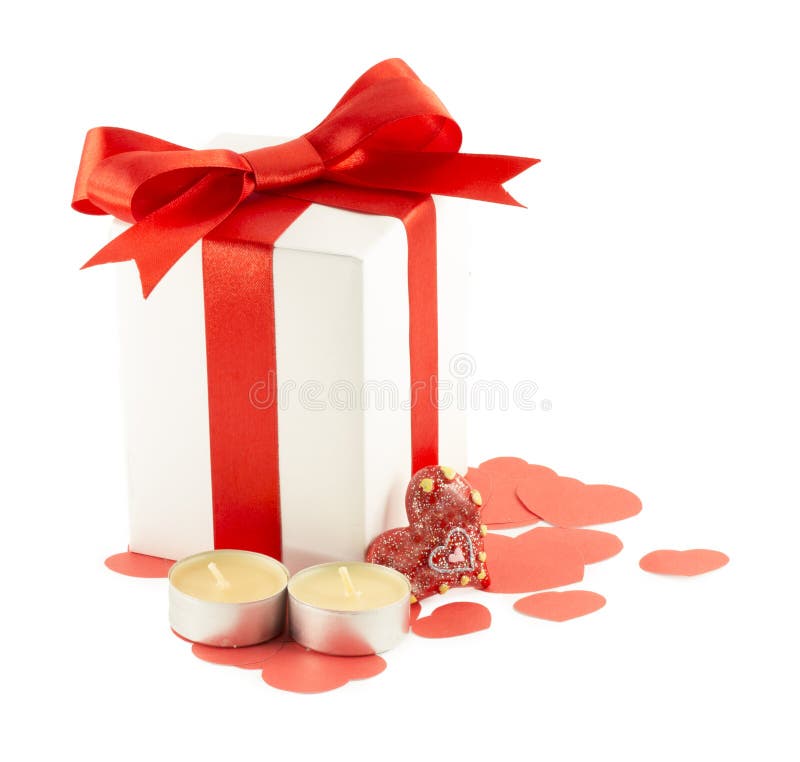 Ribbons, Bows, Gift Box, Candle, Heart Stock Image Image of background, object 28748287