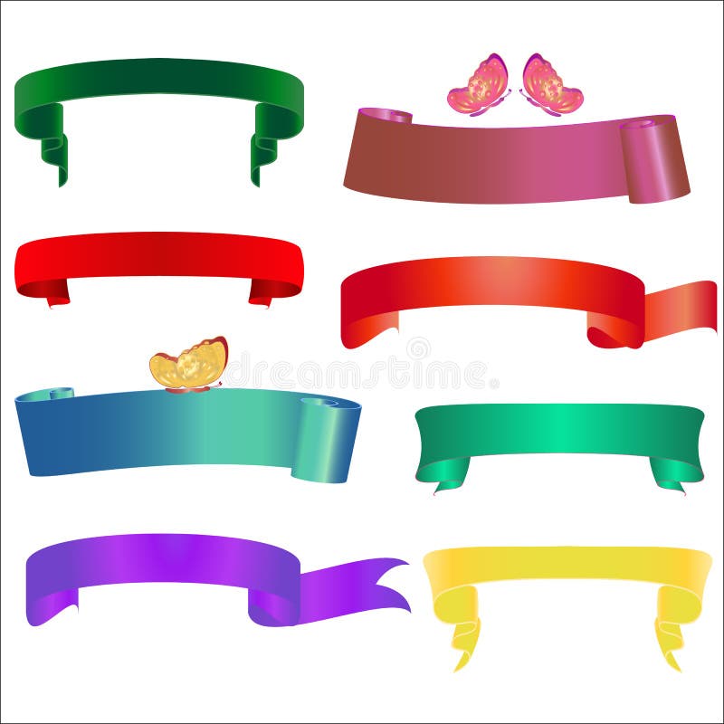 Ribon Banner for Desing Butterfly Stock Illustration - Illustration of  design, label: 90021552