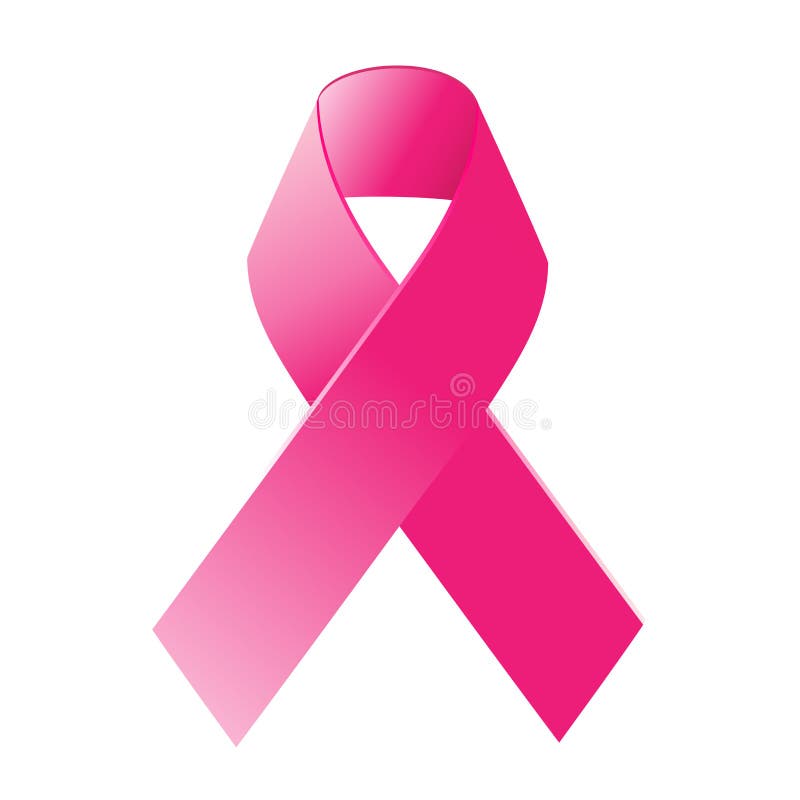 Breast cancer awareness ribbon in a white background. Breast cancer awareness ribbon in a white background