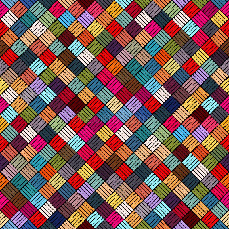 Ricamo o ripetizione colorata di struttura del modello del tessuto senza cuciture Modello geometrico senza cuciture ricamato Orna illustrazione di stock Ricamo o ripetizione colorata di struttura del modello del tessuto senza cuciture Modello geometrico senza cuciture ricamato Orna illustrazione di stock