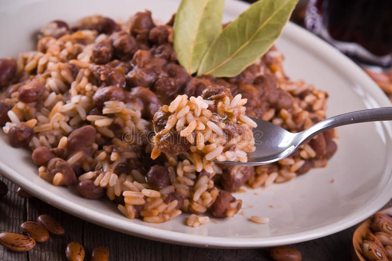Rice and black beans stock image. Image of cristianos 23977993