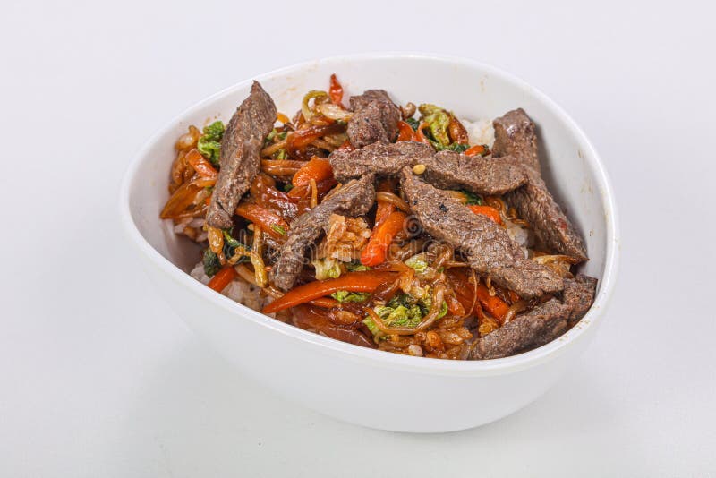 Rice with Beef in Oyster Sauce Stock Image Image of thai, background