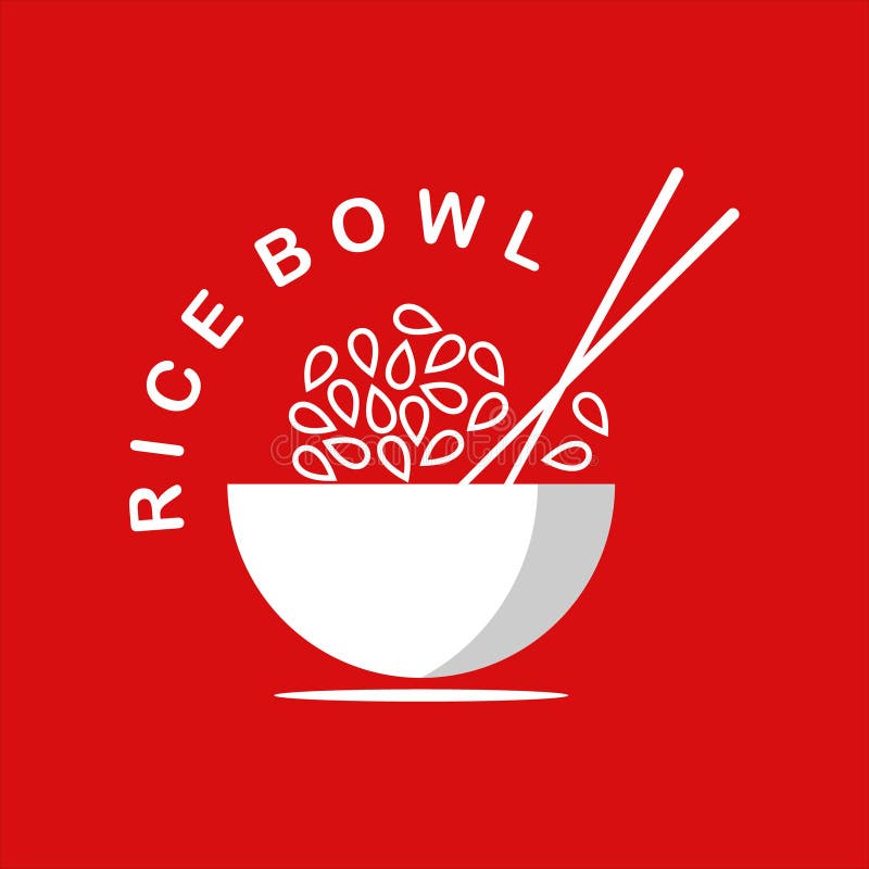 Rice bowl logo with chopstick tasty menu vector illustration Rice bowl logo with chopstick tasty menu vector illustration