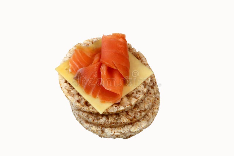 Rice cakes with salmon