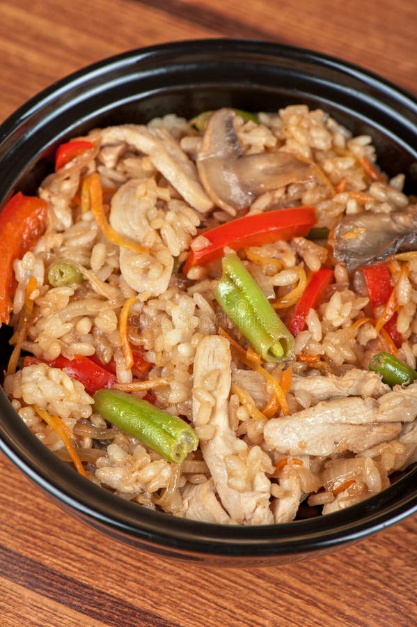 Rice chicken vegetable stock photo. Image of chicken - 38929960