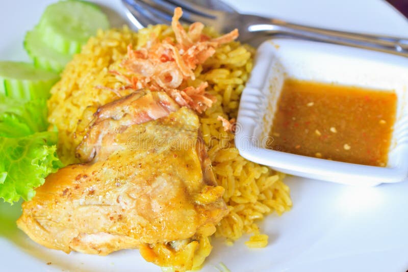 Rice cooked with chicken stock photo. Image of herbs 32005316