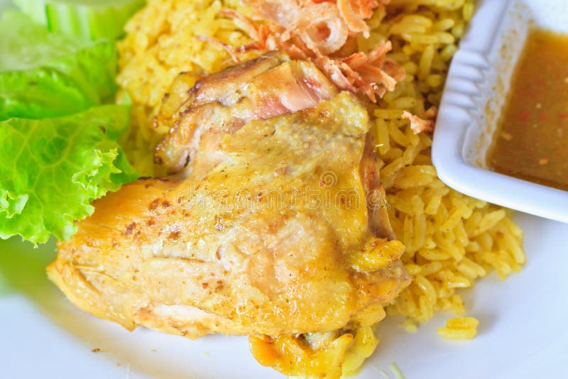 Rice cooked with chicken stock image. Image of dinning 32005413