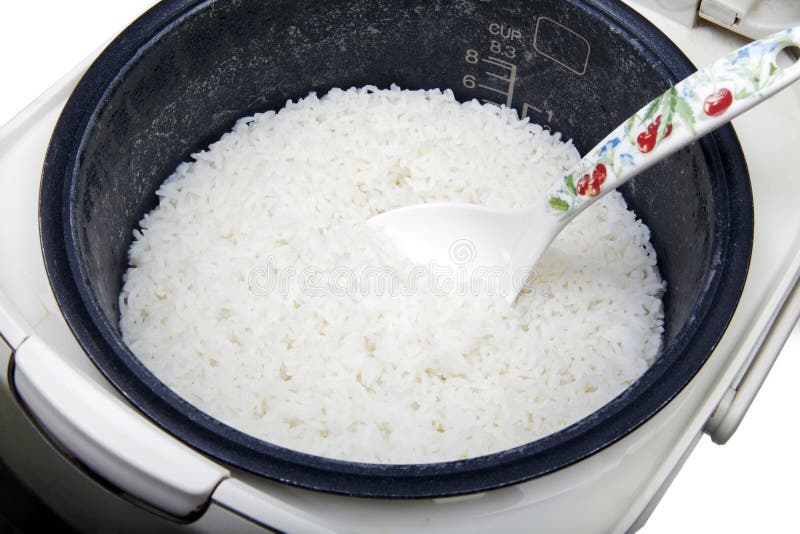 Rice cooker with rice