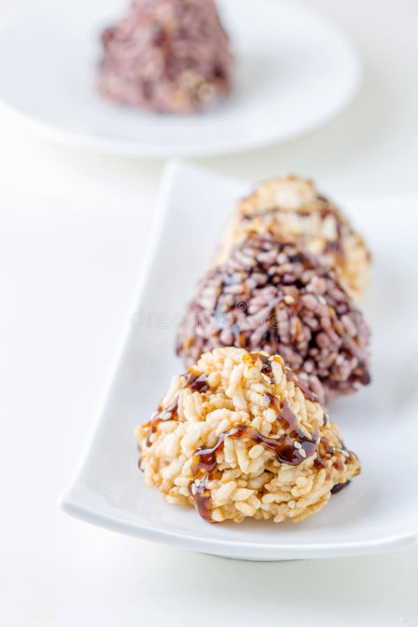 Rice Cracker or Puffed Rice with Sugar Stock Image Image of white