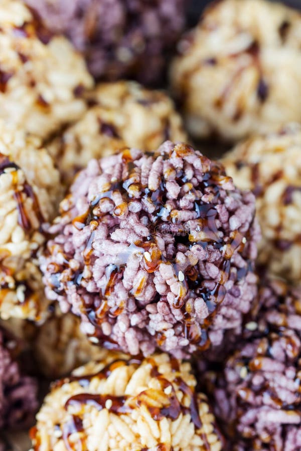 Rice Cracker or Puffed Rice with Sugar Stock Image Image of cracker