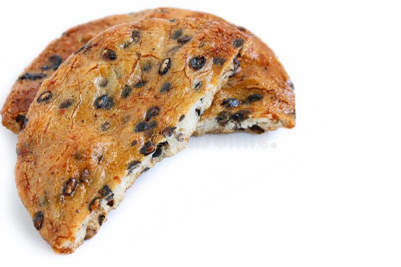 Rice Crackers with Black Sesame Seeds Stock Photo Image of whitebackground, japan 80109430