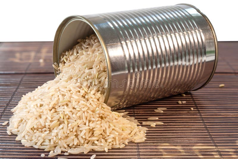 Canned rice stock image. Image of aluminum, organic, isolated 40406601