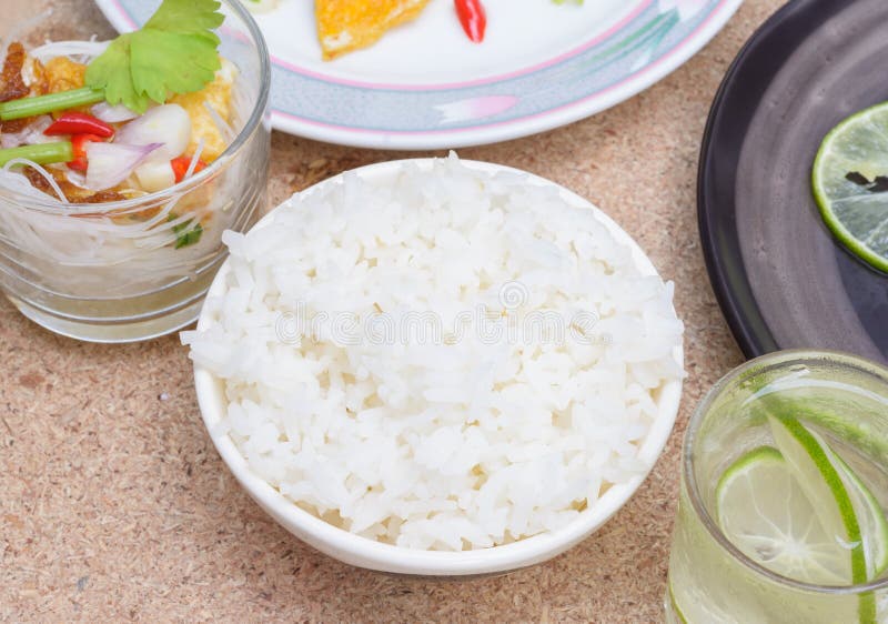 Rice and Egg Salad stock image. Image of vegetable, bowl - 79288649