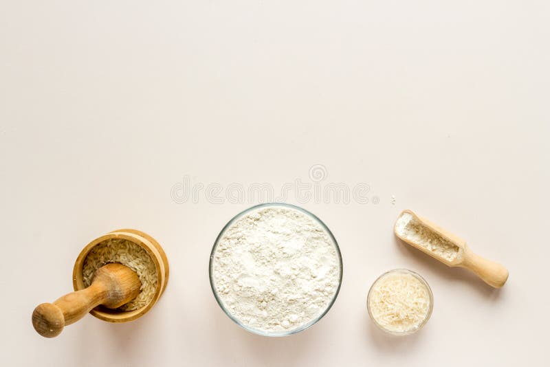 Rice Flour in Bowl Gluten Free Flour for Baking Stock Image Image