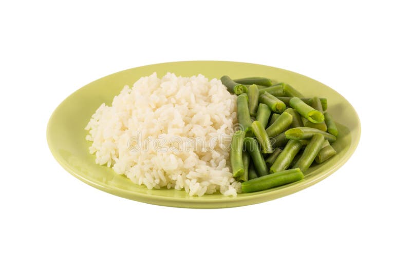 Rice and green beans stock photo. Image of green, food 48431830