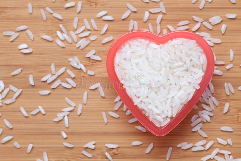 Red Rice in a Heart Shape Bowl Stock Photo Image of chinese, vegetarian 45527282
