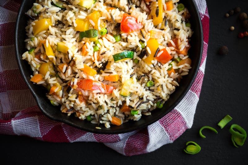 Rice with Mixed Vegetables, Healthy Vegetarian Food Stock Photo Image of healthy, meal 170297050
