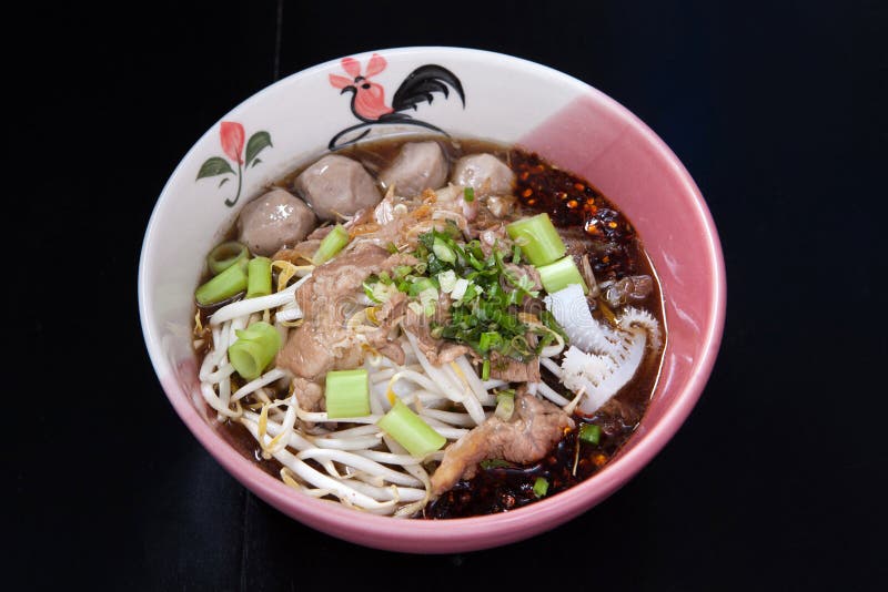 Rice Noodle Soup with Stewed Beef with Thai Style Stock Image Image