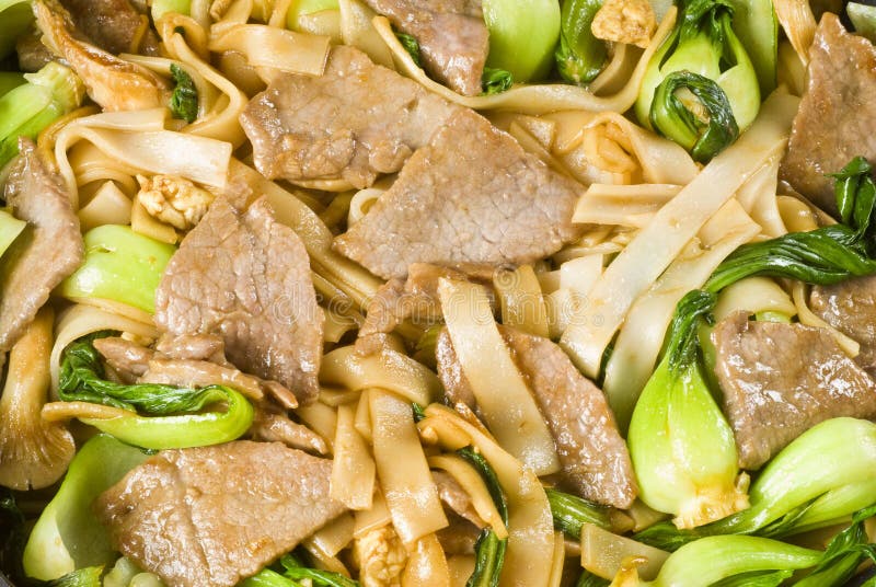Rice Noodles and Beef Stir Fry Stock Photo - Image of chinese, colored