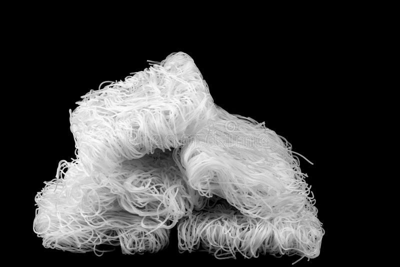 Asian Uncooked Vermicelli. Several Bundles or Rolls of Dried Starch ...