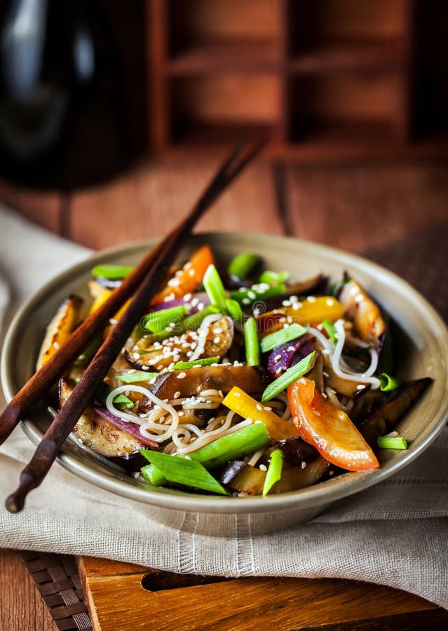 Rice Noodles with Vegetables Stock Image - Image of chinese, diet: 67670235
