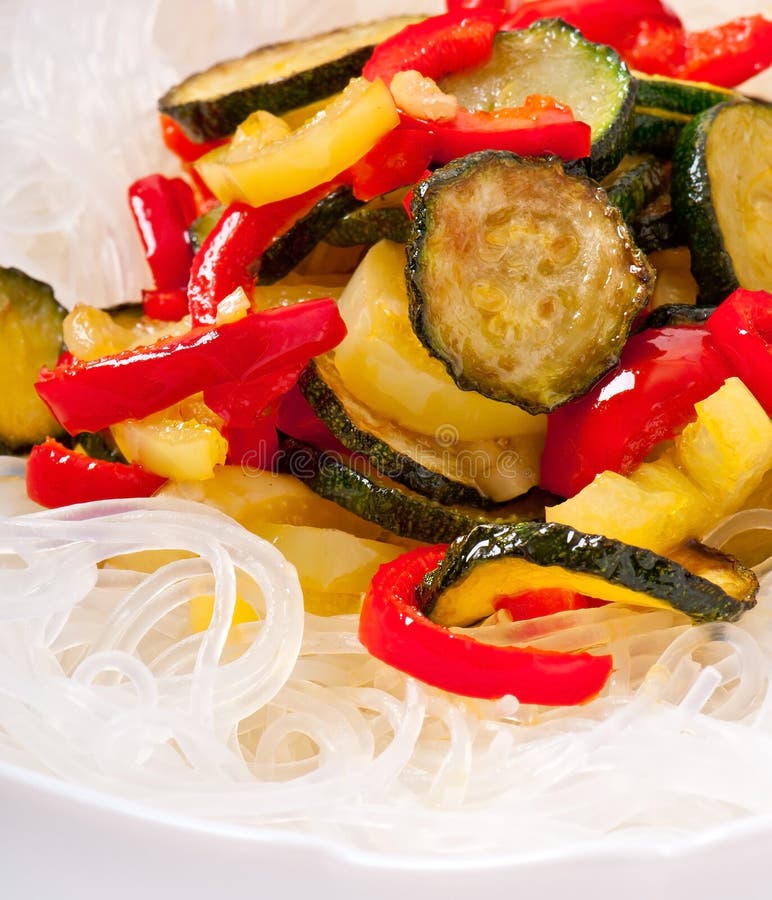 Rice Noodles and Vegetables Stock Photo Image of dining, cooked 32624640