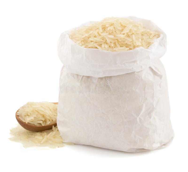 Rice in paper bag