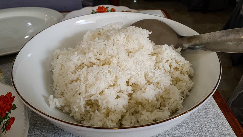 Rice on a Plate Ready Ti Eat Stock Photo - Image of meat, appetizer ...