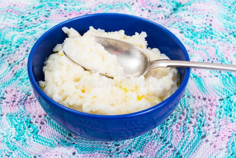 Rice Porridge with Milk and Butter Stock Photo Image of macro