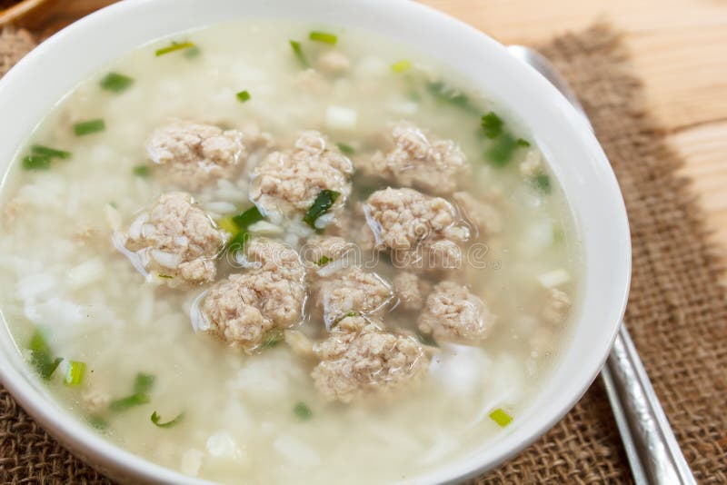 Rice Porridge with Minced Pork. Stock Photo Image of style, cuisine
