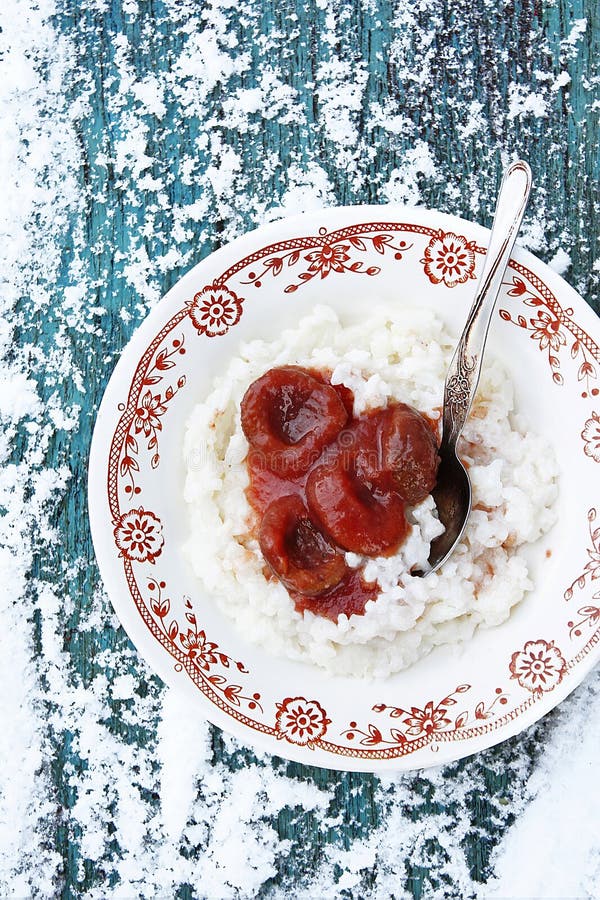 Rice porridge stock photo