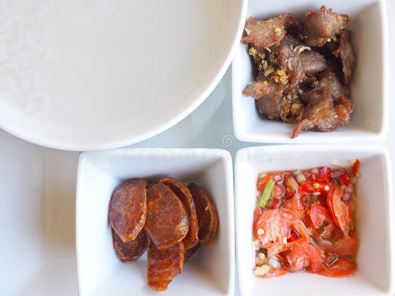 Rice Porridge and Side Dish Stock Photo Image of gourmet, ingredient