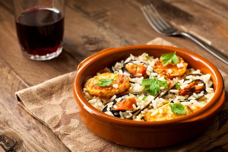 Rice with Potatoes and Mussels Stock Image Image of life, brown 23248849