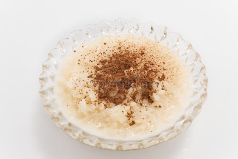 Rice pudding with cinnamon stock photo. Image of dairy 60981398