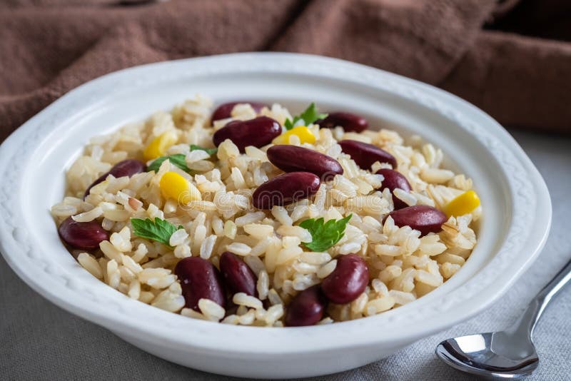Rice with Red Beans in Bowl Stock Image Image of cooked, healthy 148216263