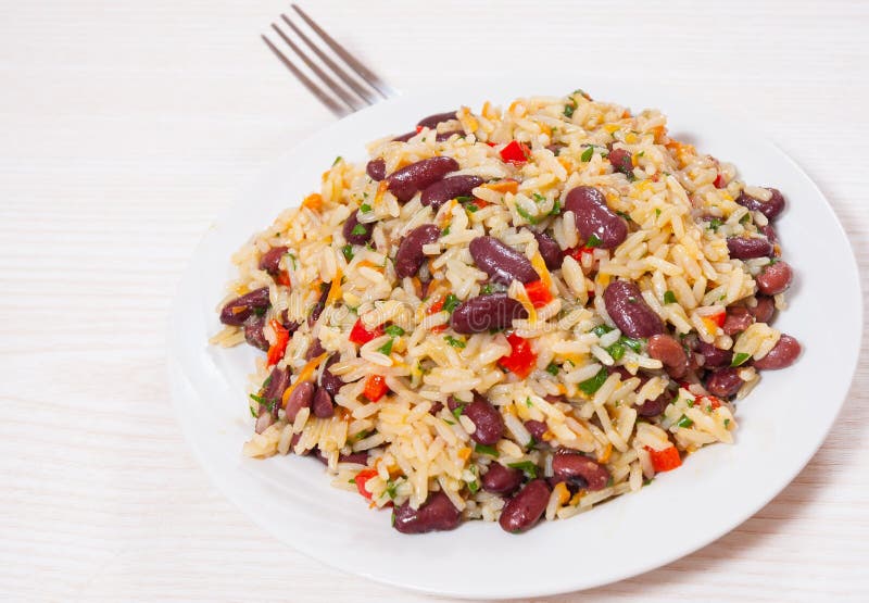 Rice with Red Beans and Vegetables Stock Image Image of organic