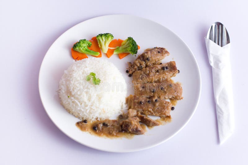 Rice with roast beef stock image. Image of dinner, rice 27580275