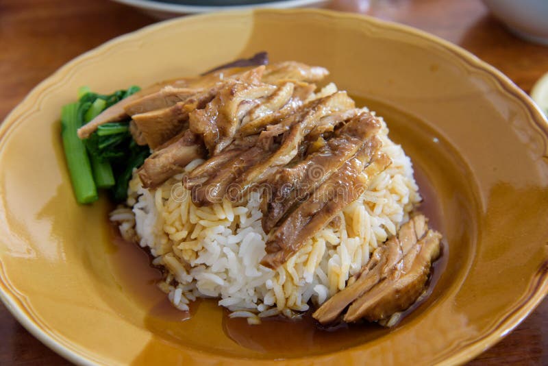 Rice with roast duck stock photo. Image of style, brown 55754218