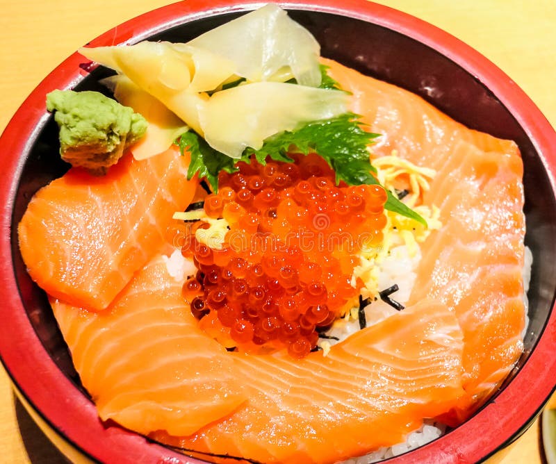 Rice with Salmon and Fish Egg Stock Image Image of cuisine, nice 78610253